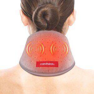 Neck Heating Pad with Vibration Massage USB Heated Wrap Soft Warmer Auto Off